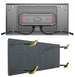 OFM Series Outdoor front access 2ftx1ft IP68 high brightness Modular Led cabinet support 90° corner led video wall and LED cube